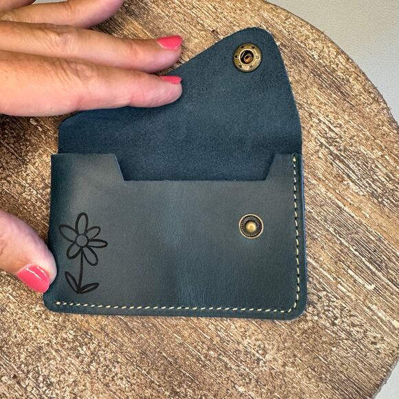 Genuine Leather Wallet  DEEP RED Credit Card Holder Wallet NEW FAST SHIP - Picture 5 of 5